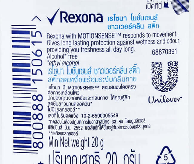 Rexona Shower Clean Stick Women Deodorant 48HR Dry Freshness 20g