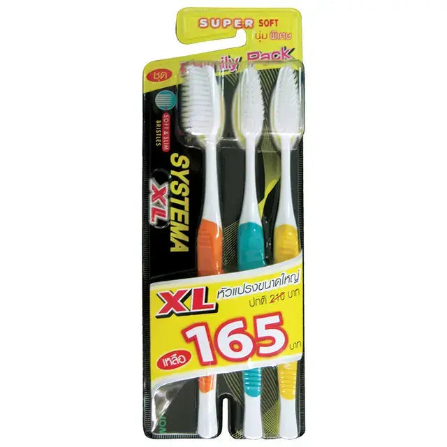 Systema XL Toothbrush Super Soft Slim Bristles Large Head 3 PCS in packaging