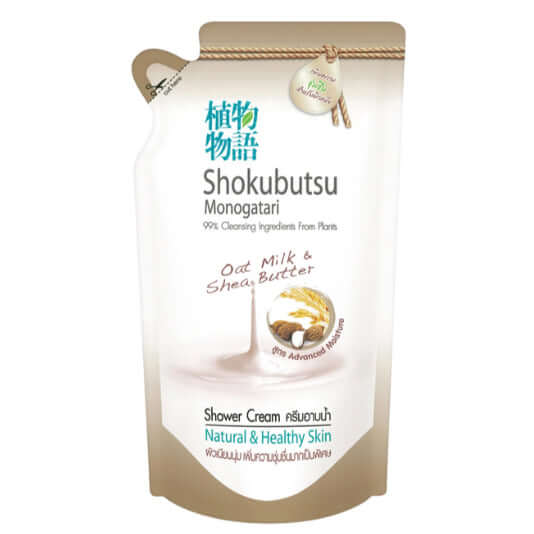 Shokubutsu Oat Milk Shower Cream refill pouch 400ml
