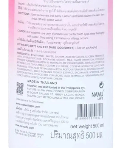 Snail White Body Wash Healthy Glow Niacinamide Superox C Formula 500ml