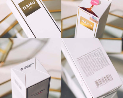 Snailwhite Gold Essence packaging box details showing ingredient list and barcode