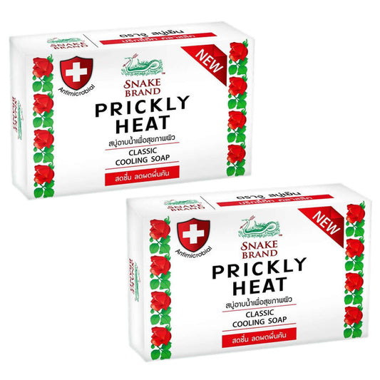 An image of two bars of Snake Brand Cooling Soap Classic.