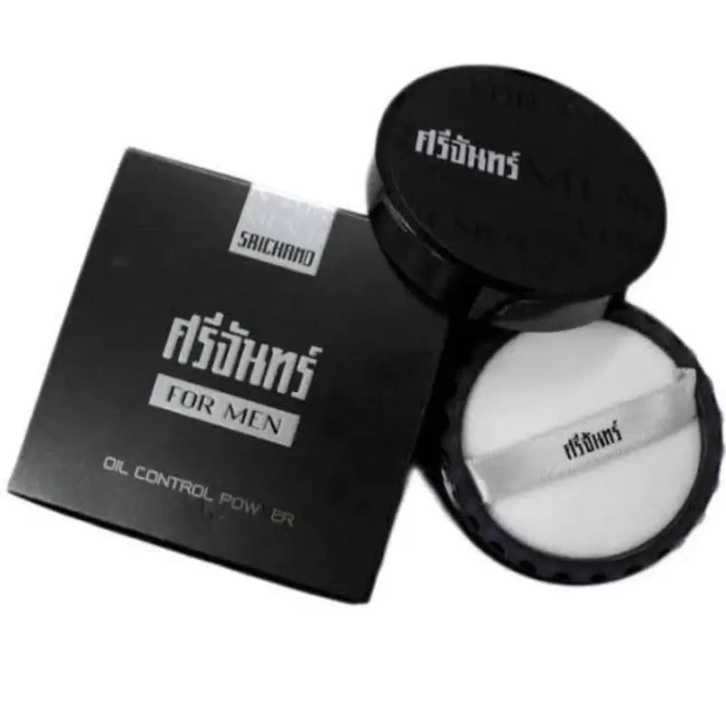 Srichand Oil Control Powder packaging box with open compact and puff