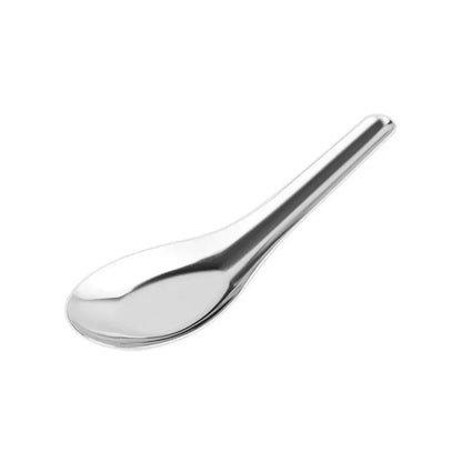 Sun Stainless Steel Spoons single short handle Chinese rice soup spoon on white background