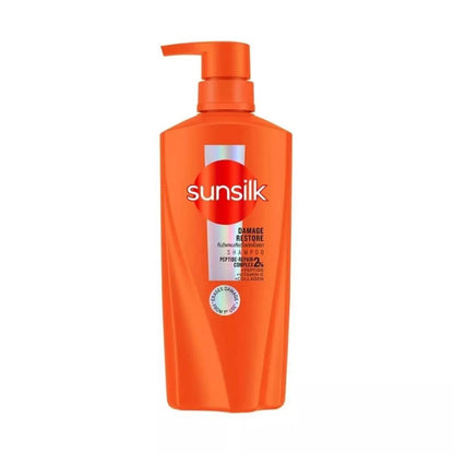 Sunsilk Damage Restore Shampoo 350ml orange pump bottle front view