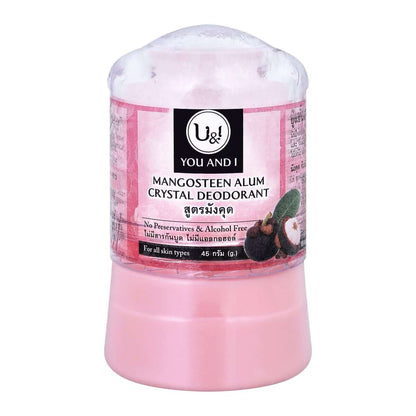 U&I Alum Deodorant crystal stick mangosteen formula 45g front view