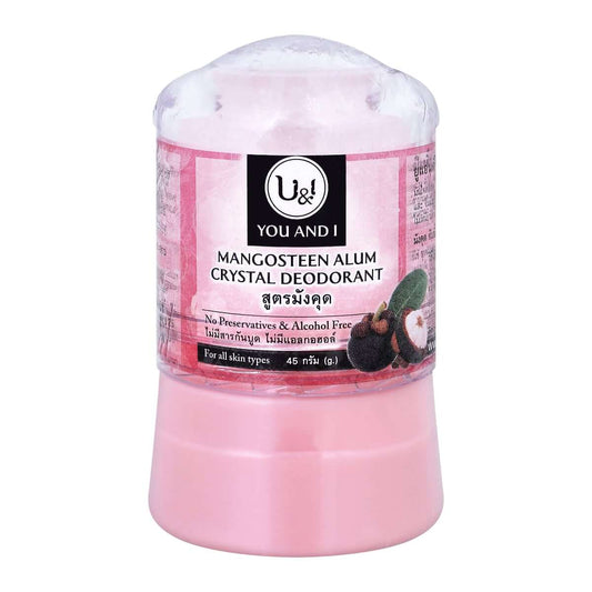 U&I Alum Deodorant crystal stick mangosteen formula 45g front view