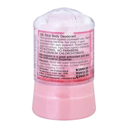 U&I Alum Deodorant 45g crystal stick back label view