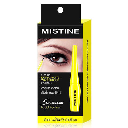 Mistine So Black matte waterproof liquid eyeliner front packaging