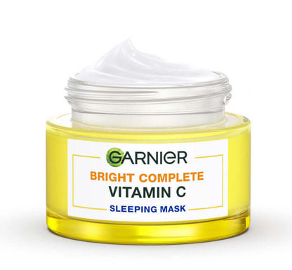 Garnier Vitamin C Sleeping Mask Open Jar Moisturizing Night Gel Cream
