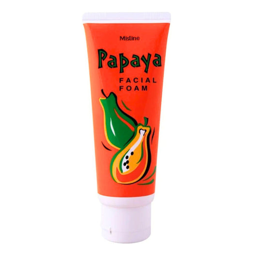 Mistine Papaya Facial Foam front view 100g tube with papaya design