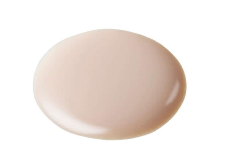 A close-up drop of the smooth liquid texture of Revlon ColorStay UV Primer on a white background.