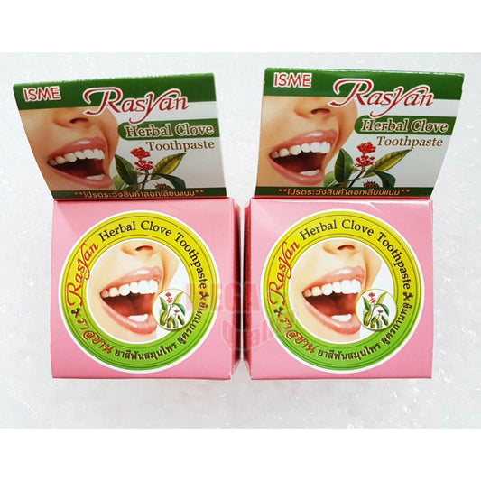Rasyan ISME Herbal Clove Toothpaste 25g twin pack front view packaging