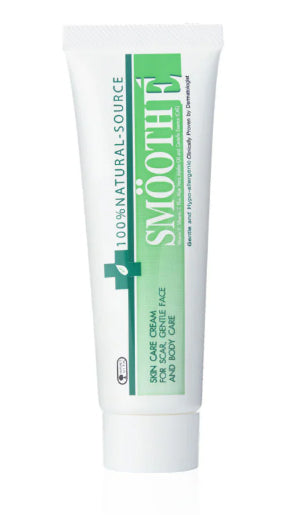 Smooth E Cream Vitamin E tube standing upright showing front label for scar and dark spot care