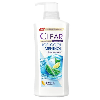Clear Ice Cool Menthol Shampoo Anti Dandruff Scalp Care w Lime 350ml Front Bottle