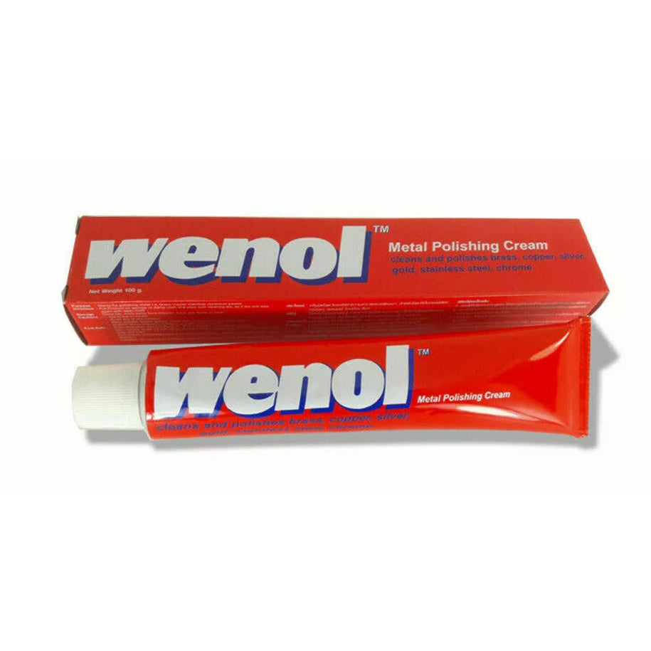 Wenol Metal Polishing Cream 100g cleans and polishes brass copper silver chrome and stainless steel for brilliant shine