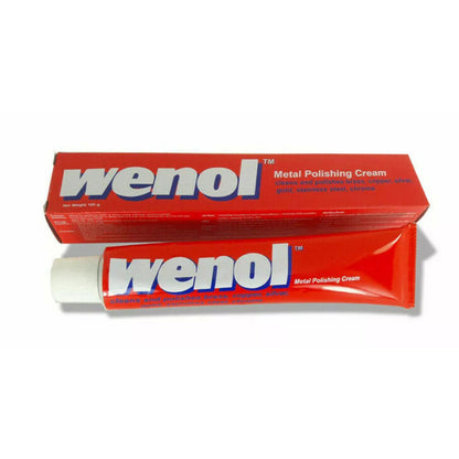 Wenol Metal Polishing Cream 100g cleans and polishes brass copper silver chrome and stainless steel for brilliant shine