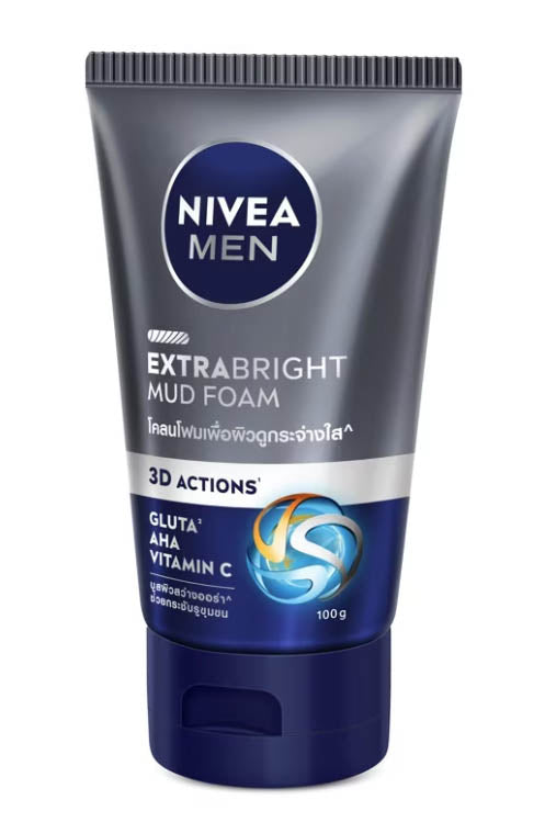 Nivea Men Extra Bright Mud Foam facial cleanser full product view 100ml