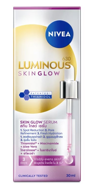 NIVEA Luminous 630 Skin Glow Serum 30ml product packaging box