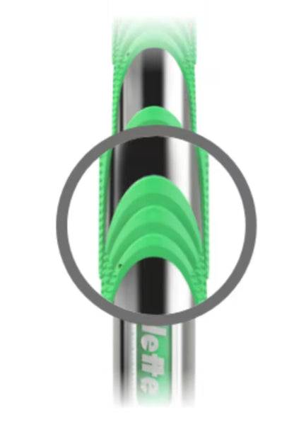Gillette MACH3 Sensitive Razor Handle Close-Up with Ergonomic Green Grip Design