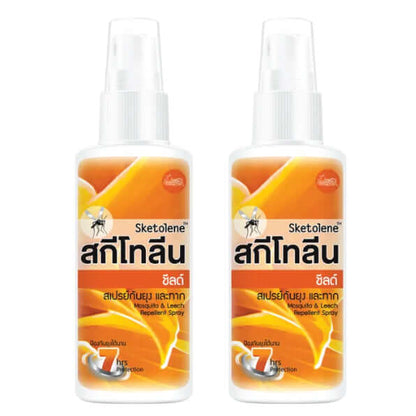 Sketolene Repellent mosquito and leech insect spray 40ml 2 bottles front view