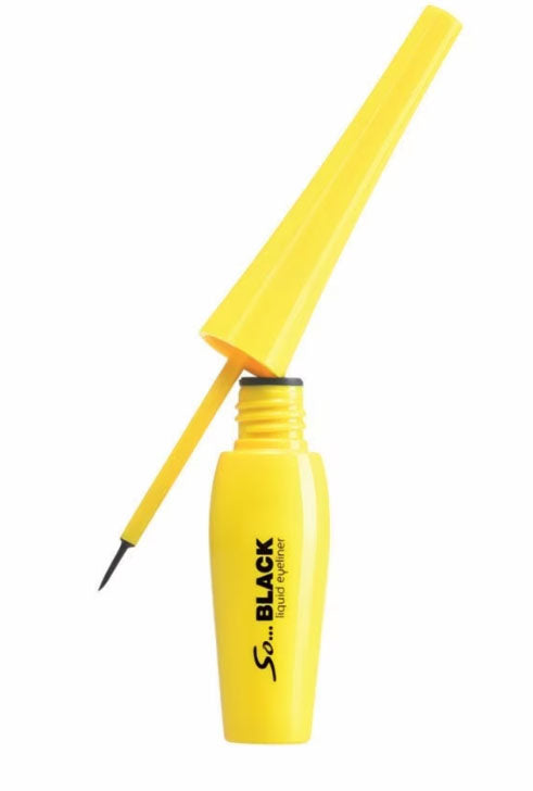 Mistine So Black liquid eyeliner single tube close up view