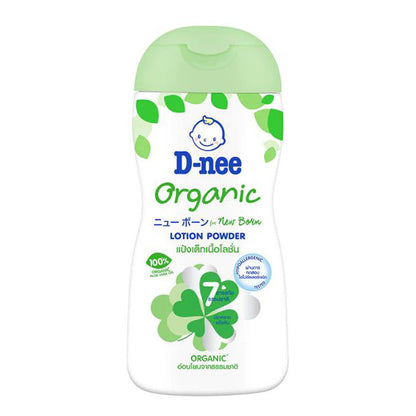 Dnee Organic Baby Lotion Powder 180ml front view bottle packaging