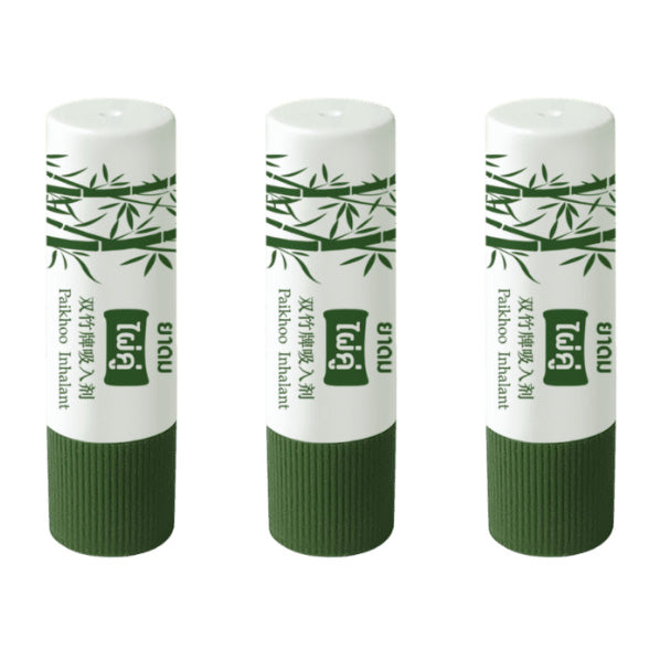 Paikhoo Herbal Inhaler pack of 3 Thai herbal nasal inhaler for dizziness and congestion relief