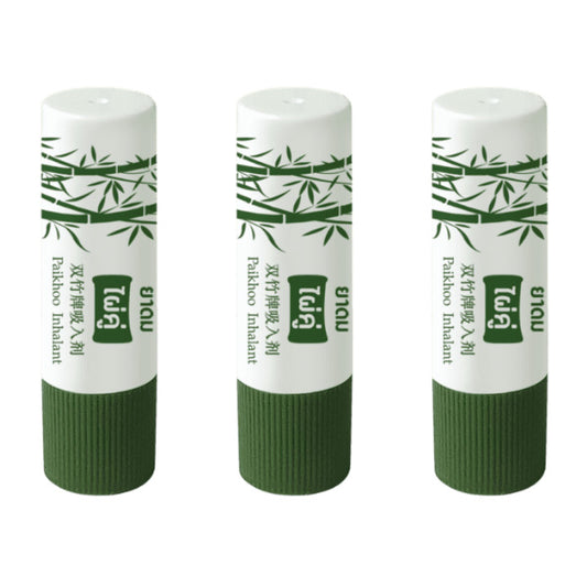 Paikhoo Herbal Inhaler pack of 3 Thai herbal nasal inhaler for dizziness and congestion relief