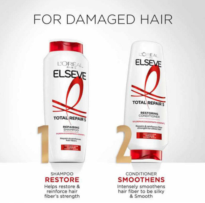 Loreal Elseve Total Repair 5 shampoo and conditioner damaged hair care set