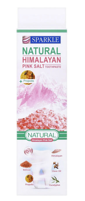 Sparkle Pink Salt Toothpaste tube front label natural Himalayan salt propolis