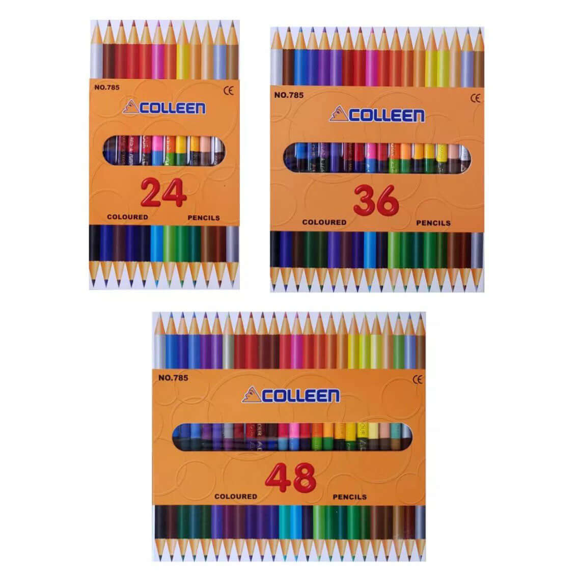 Colleen Coloured Pencils No.785 24 36 48 Colors Twin Tip Set Comparison