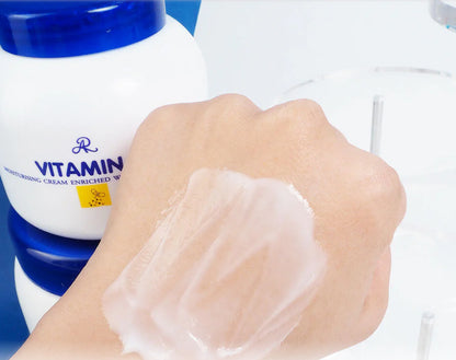 AR Vitamin E Moisturizing Cream texture applied on hand smooth cream