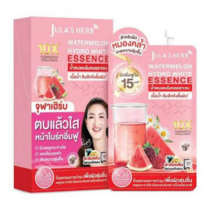 Jula's Herb Watermelon Essence 6x15g packaging with 10X fermented collagen for radiant skin.