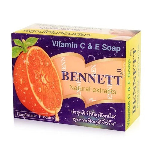 Bennett Vitamin C E Soap front package showing orange slice and natural extracts design