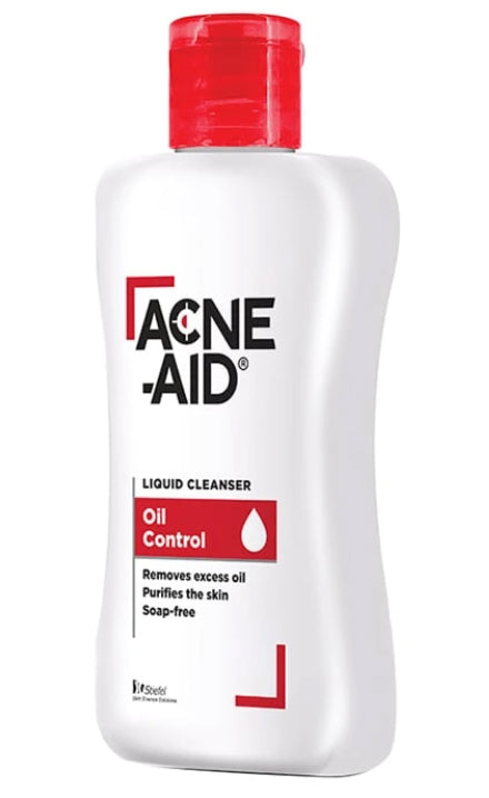 Acne-Aid Liquid Cleanser oil control bottle angled front packaging view
