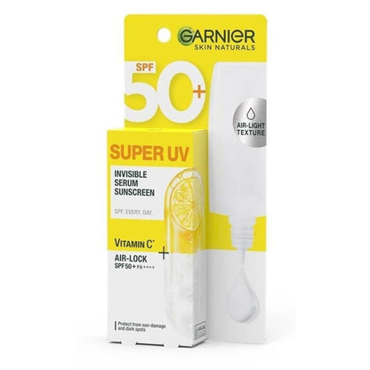 Garnier Super UV Serum sunscreen SPF50 PA++++ packaging box front view