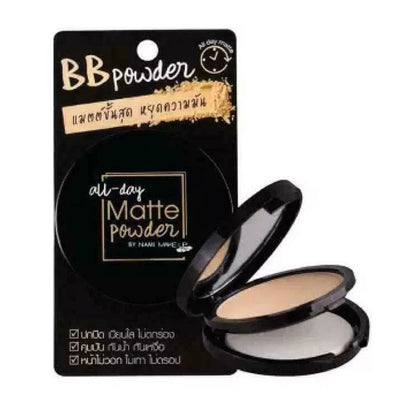 Nami All Day Matte BB Powder open compact with sponge applicator