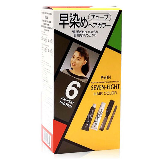 PAON Seven Eight Hair Color No.6 Darkest Brown Hair Dye Front Box