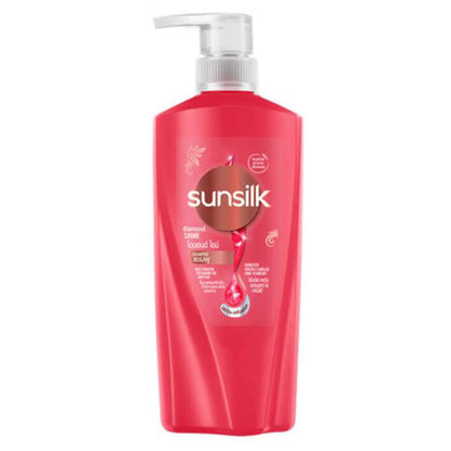 Sunsilk Diamond Shine Activ-Infusion shampoo 325ml red pump bottle front view
