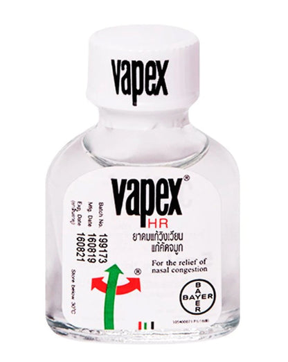 Vapex HR Inhaler Relief Menthol Eucalyptus Oil Bottle 5ml from Thailand