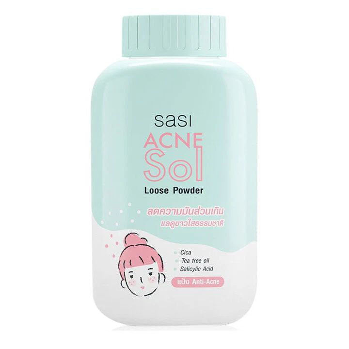 Sasi Acne Sol Loose Powder 50g front packaging bottle