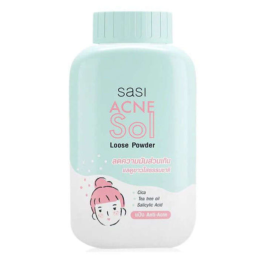 Sasi Acne Sol Loose Powder 50g front packaging bottle