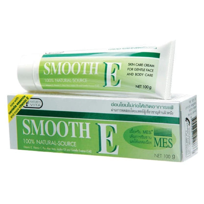 Smooth E Cream 100g skin care with vitamin E and aloe vera helps reduce scars acne spots and nourish sensitive face and body skin