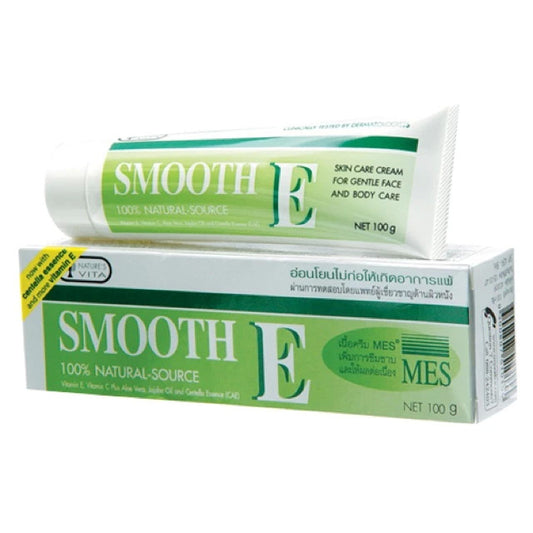 Smooth E Cream 100g skin care with vitamin E and aloe vera helps reduce scars acne spots and nourish sensitive face and body skin