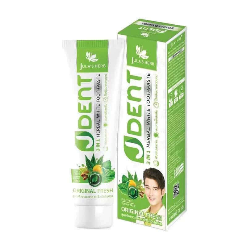 Jula Herb JDent Toothpaste 3in1 herbal original fresh box and tube packaging