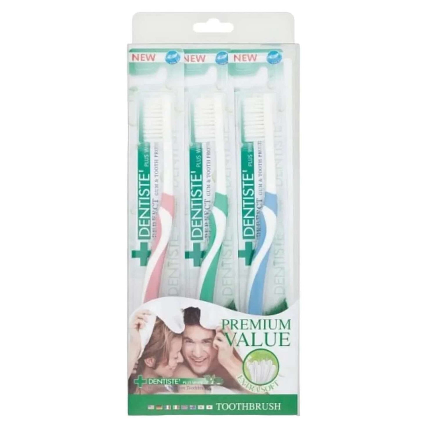Dentiste Toothbrush Extra Soft Nighttime Italy Big Bristles Pack 3 Kit front packaging