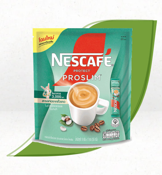 NESCAFE Protect Proslim Coffee side angle pack with instant coffee sachets 17 sticks