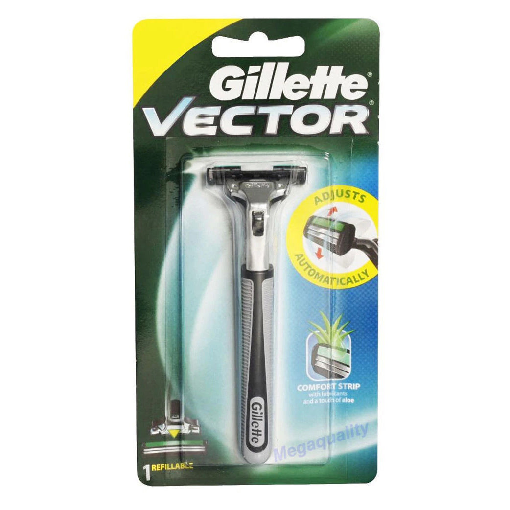 Gillette Vector Razor with a comfort strip that fits contour and atra blades