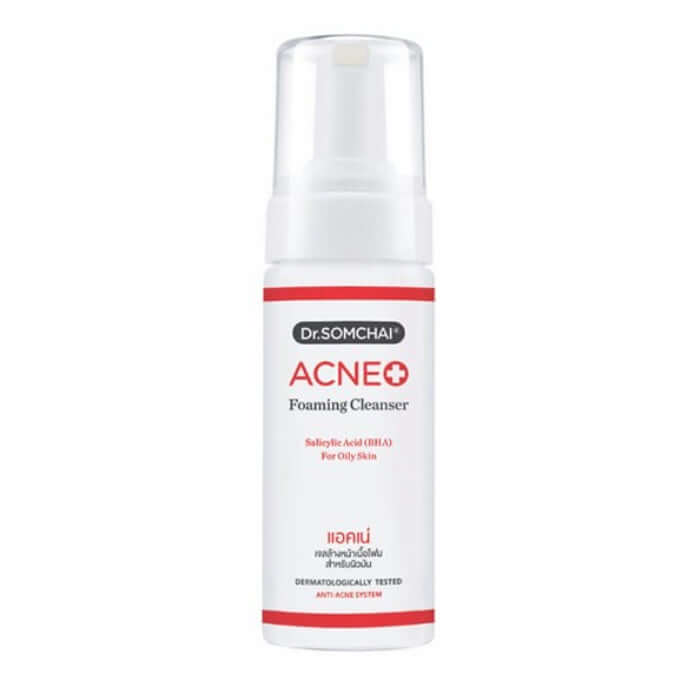 Dr Somchai Acne foaming cleanser 150ml bottle front view anti acne facial wash
